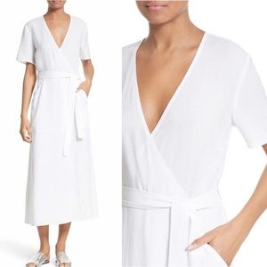 ALC Asa White Cotton Wrap Dress